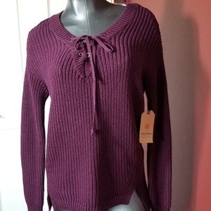 NWT Ruff Hewn Lace Up Pullover Sweater
S
